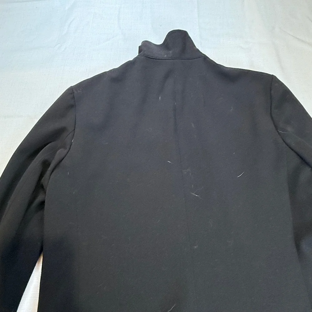 Dialogue Womens Black Zip Up Mock Neck‎ Jacket Blazer Size 6